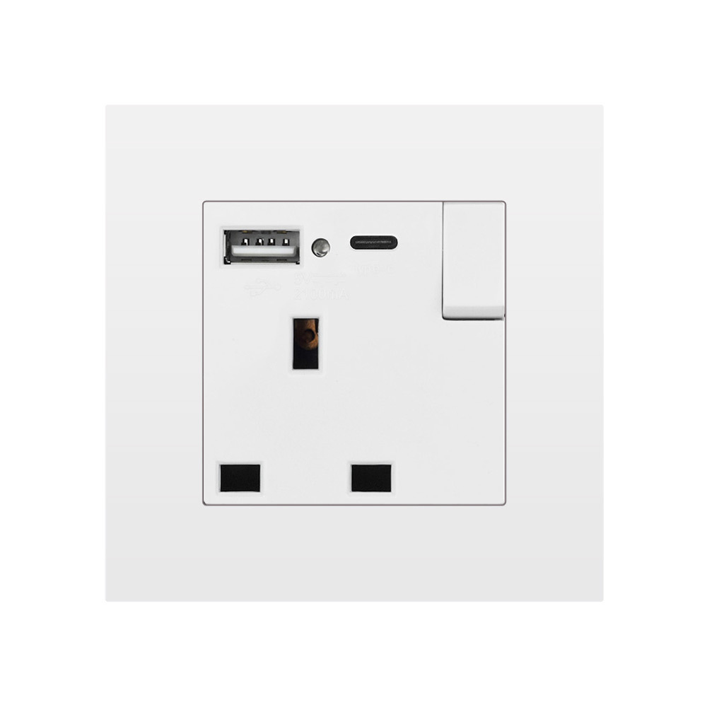 POWER SWITCH SOCKET WITH USB TYPE-C OUTLET